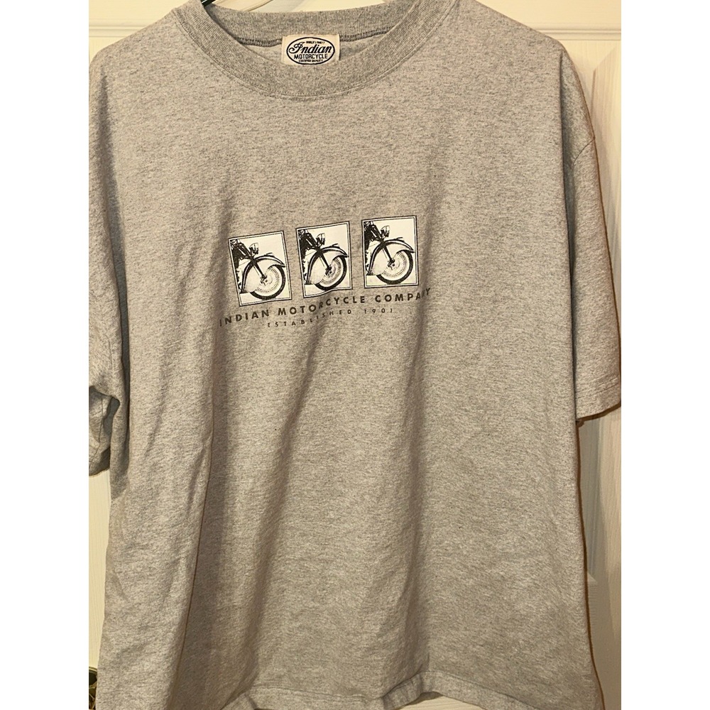 Indian Motorcycle Men's Gray Short Sleeve T Shirt Size Xl